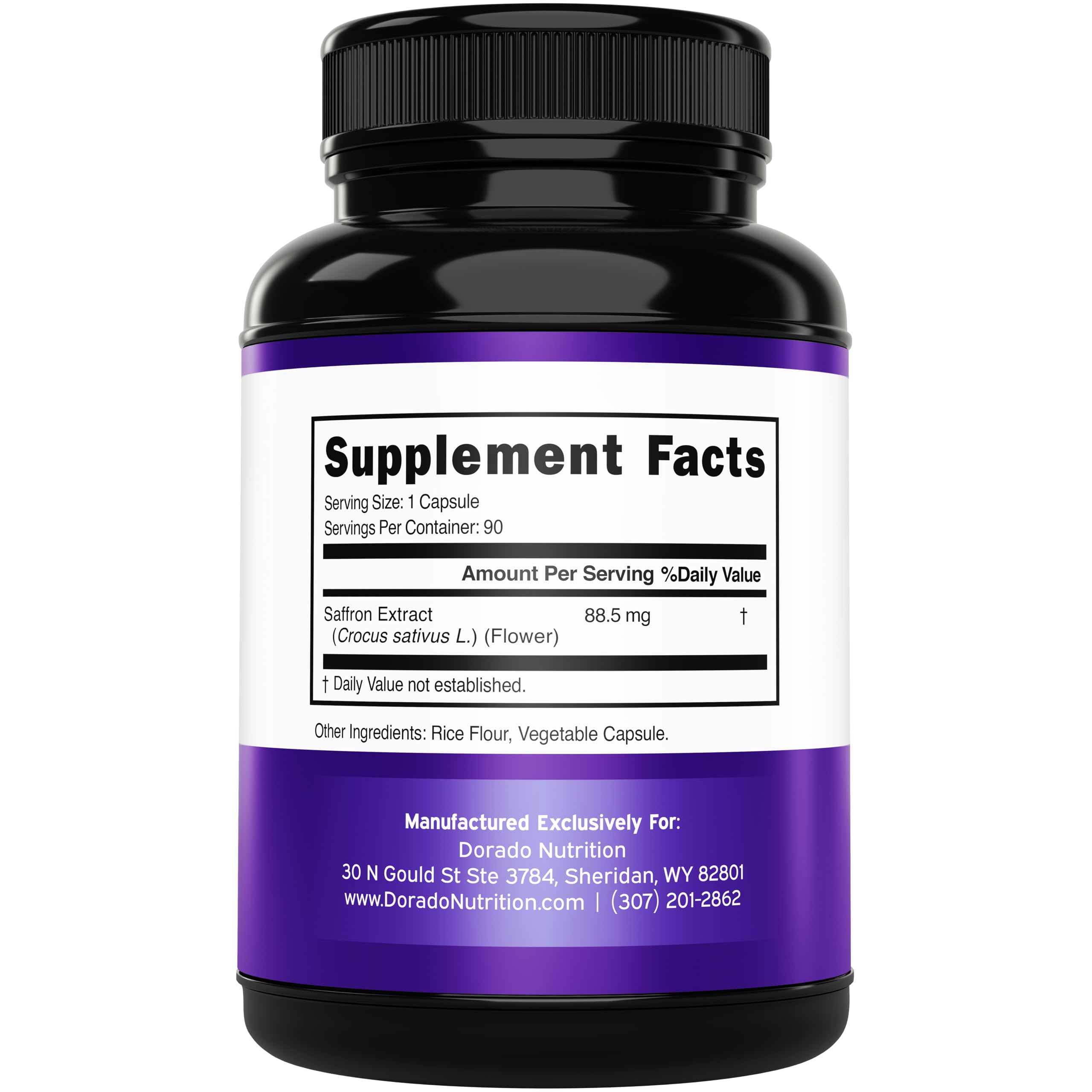 Saffron Supplements for Mood, Energy & Vision Support (3 Month Supply) Pure Saffron Extract 88.5mg Per Serving - Vegan Safe, Gluten Free, Third Party Tested & Non GMO - USA Made (90 Veggie Capsules) — Amazon image 2