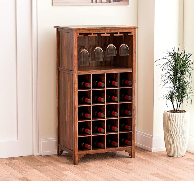 SH Furniture Sheesham Wood Bar for Home Solid Wood Wine