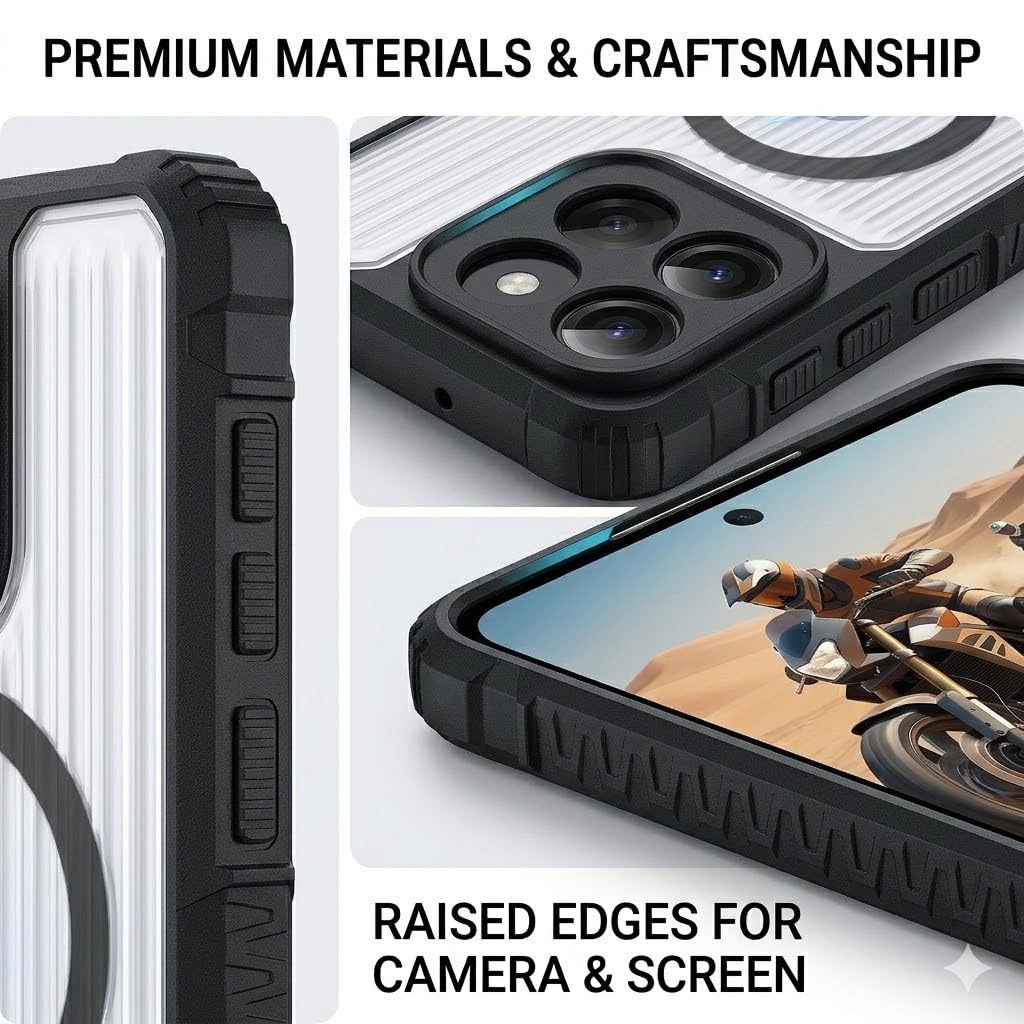 Custodia Trasparente Antiurto Per Motorola Edge 60 Fusion/Edge 60 5G – Con Anello Magnetico E Bordi Rialzati