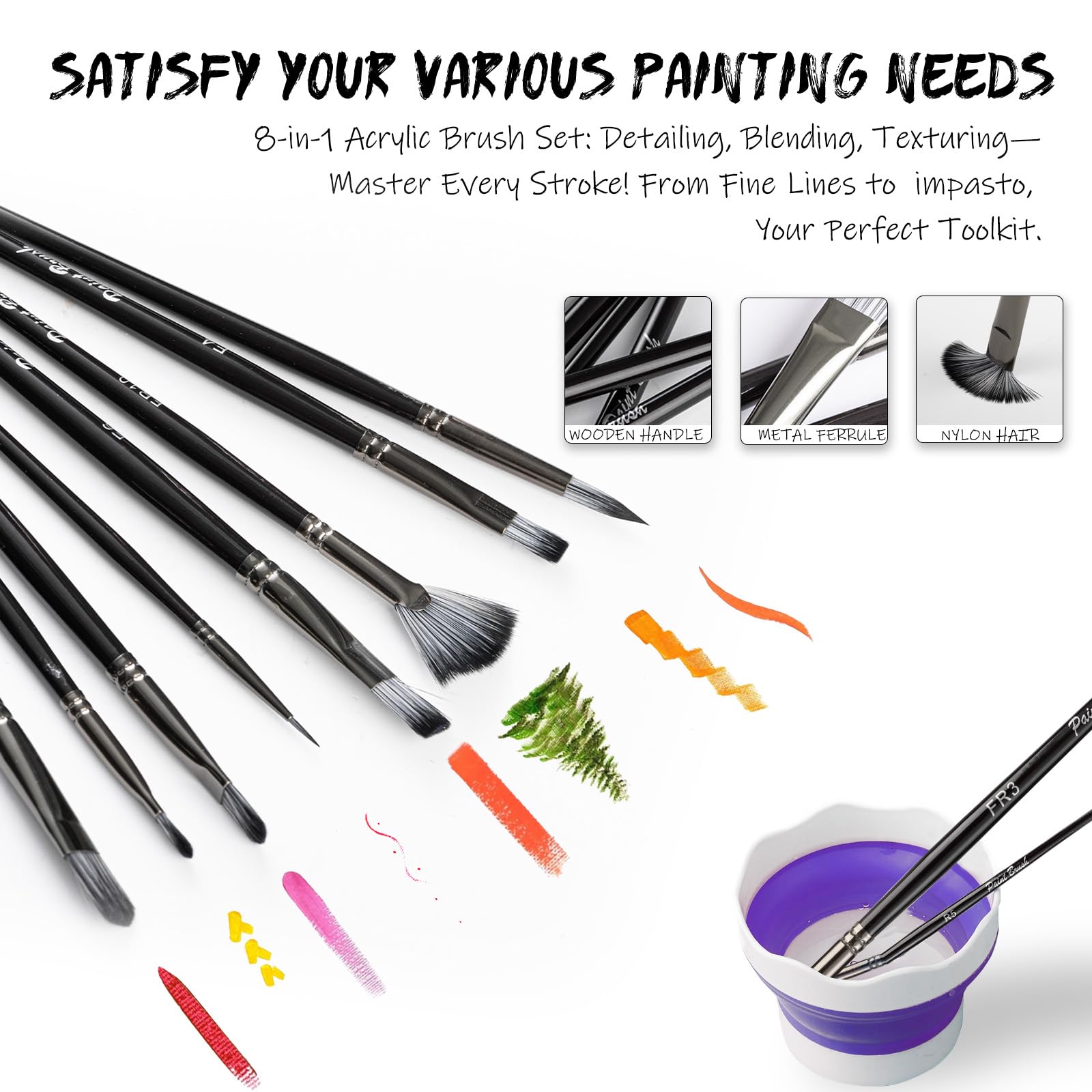 LEYEMO Acrylic Paint Set for Kids, Art Supplies Painting Kit with18 Acrylic Paints, 5 Canvas, 8 Paint Brushes, Easel, Palette ETE, Paint Set Gifts for Adults & Artist