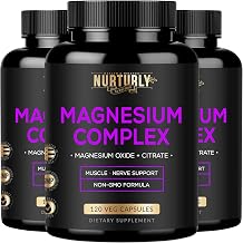 Magnesium Citrate & Oxide 500mg Complex Supplement - High Absorption Maximum Strength - Helps Support Bone Density and Strength, Muscles, Energy and Sleep - 360 Vegan Capsules