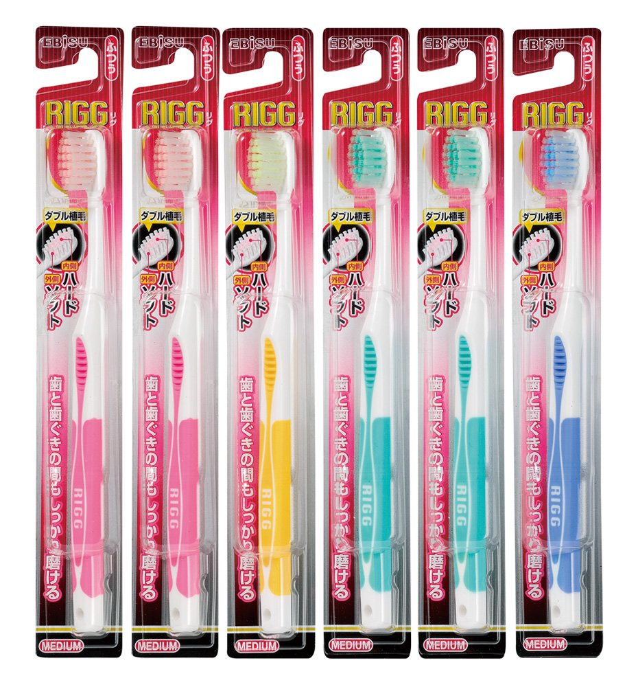 エビス リグ ハブラシ ふつう 6本組 (色おまかせ)