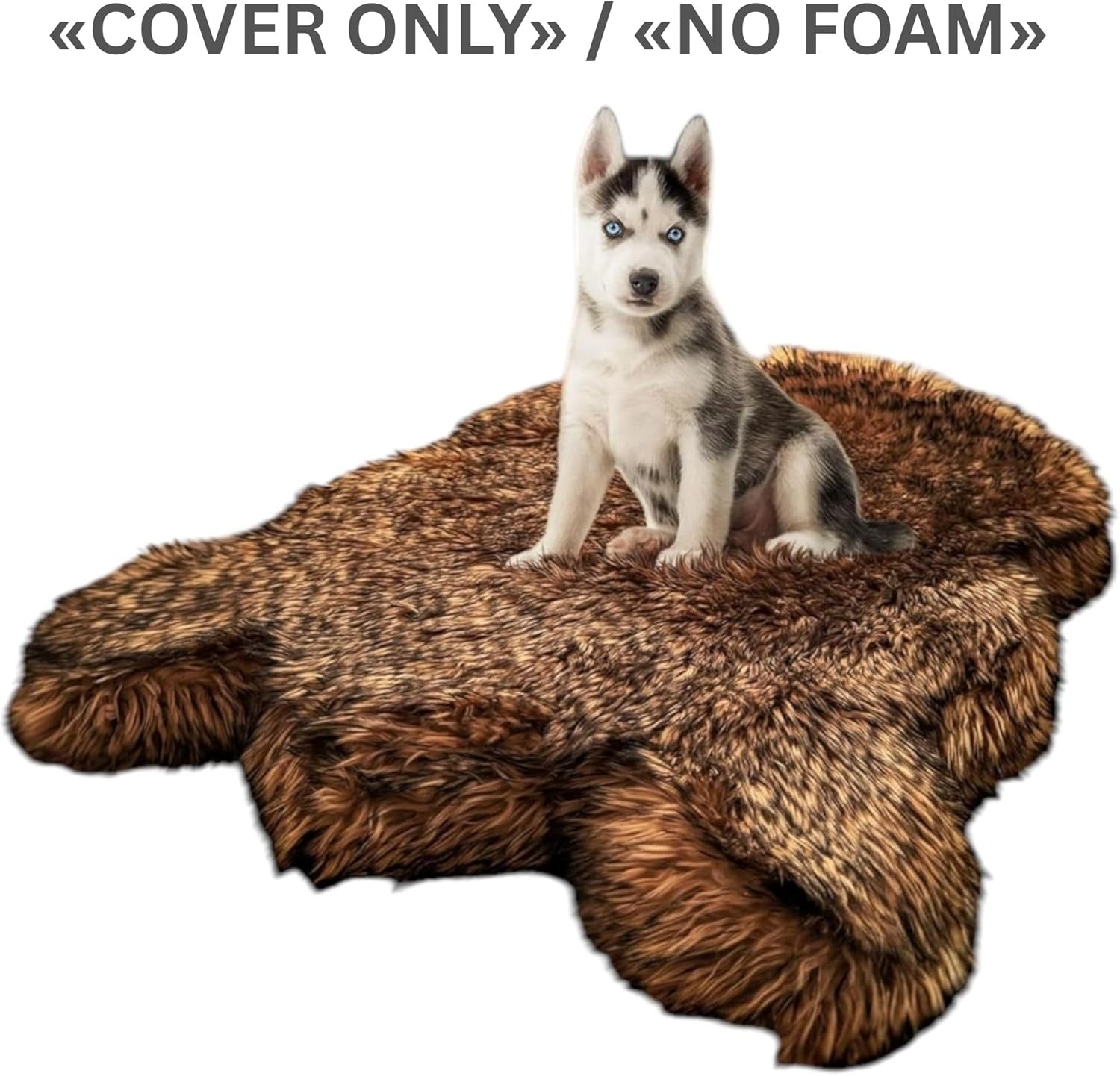 IHAPPYDOG Replacement Dog Bed Cover, Machine Washable (Brown, Giant 60x35)