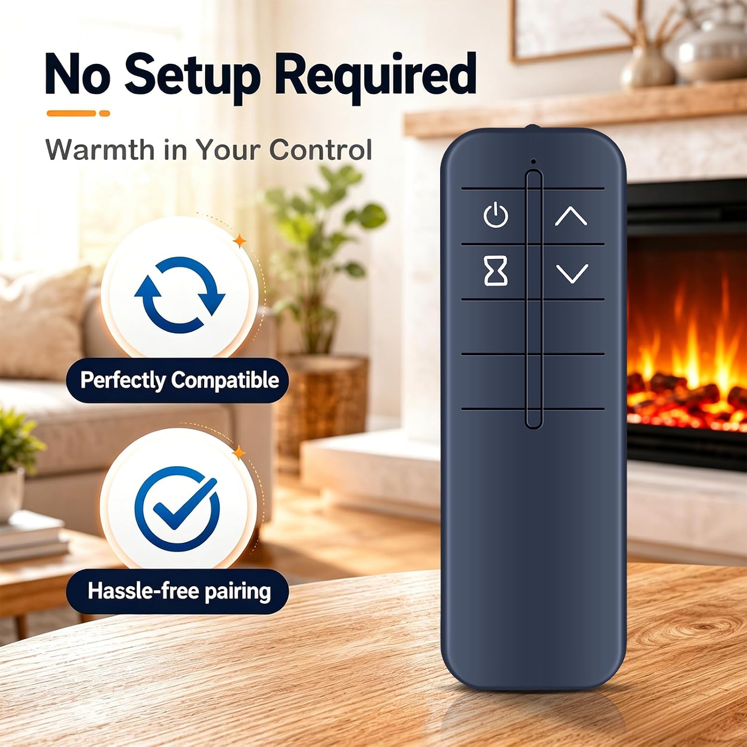 New Replacement Remote Control for Twin Star Duraflame Electric Fireplace | 9HM7000 9HM8664 9HM8253 9QI075ARA 9HM9273 9HM7253 9HM9126 9HM9342 91HM100-01 91HM100-02 9HM1000