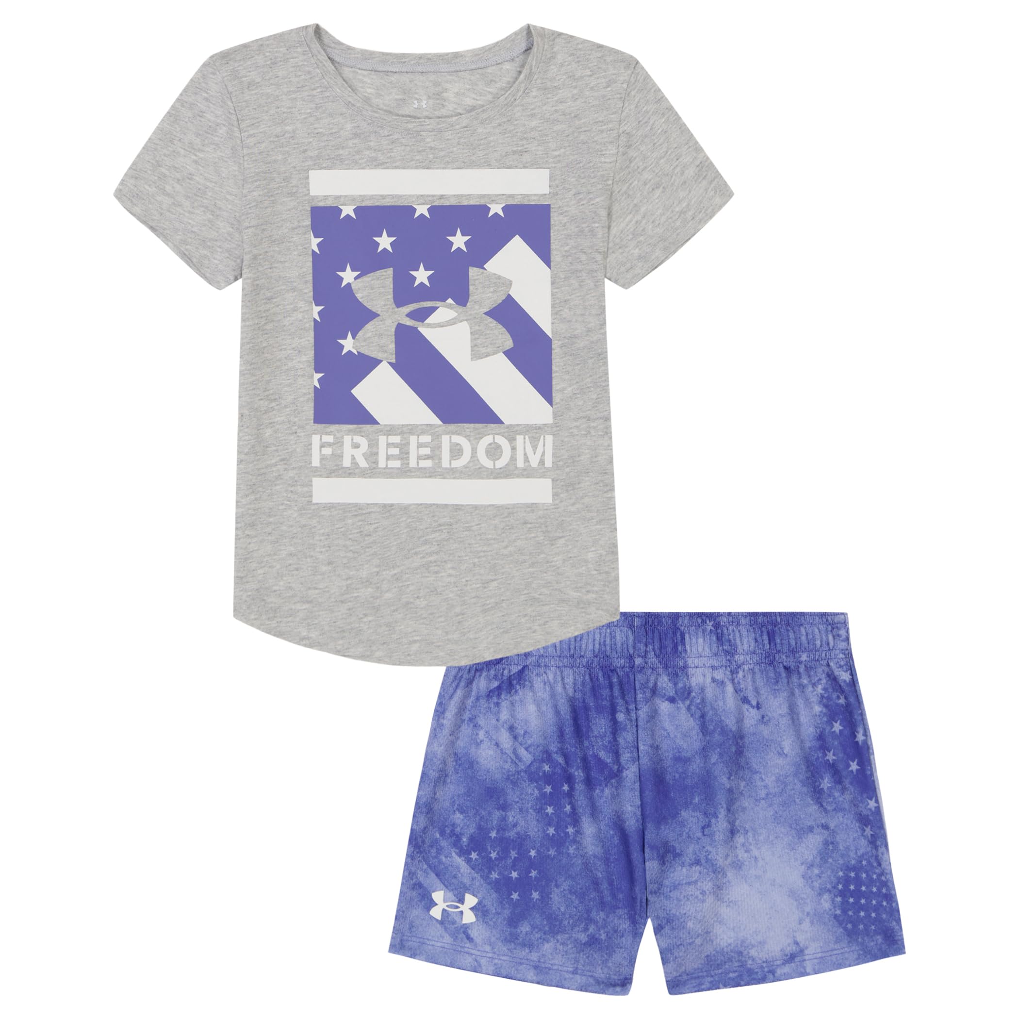 Under Armour Girl's 2-Piece Short Sleeve Graphic Tee and Shorts Set, Outdoor Collection