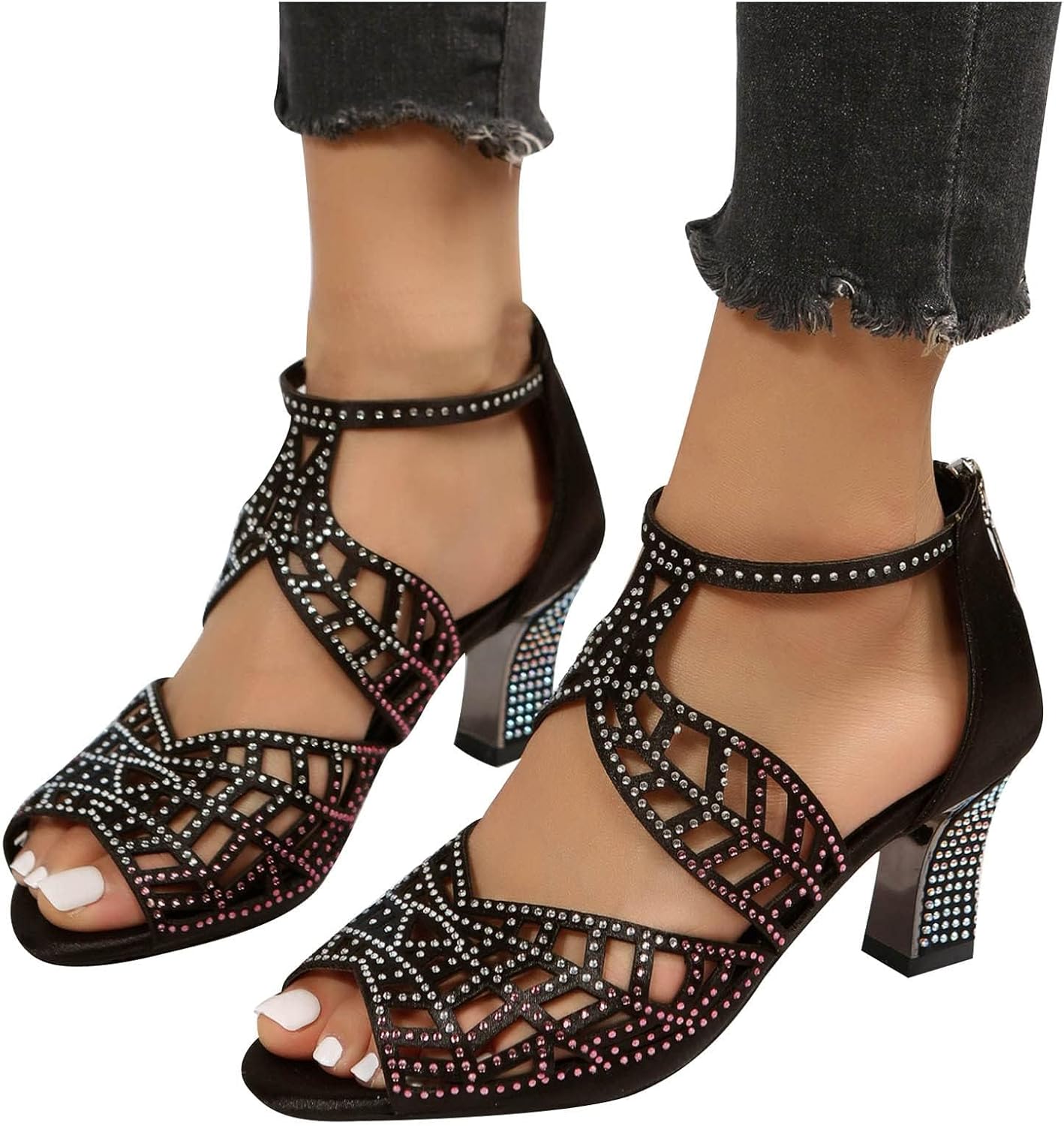 Women Diamond Sandals Sequin Pointed Toe Kitten High Heel Latin Ballroom Dance Shoes Glitter Rhinestones Salsa Latin Dancing Heels 3 71Vt4+S6GBL. AC SL1500