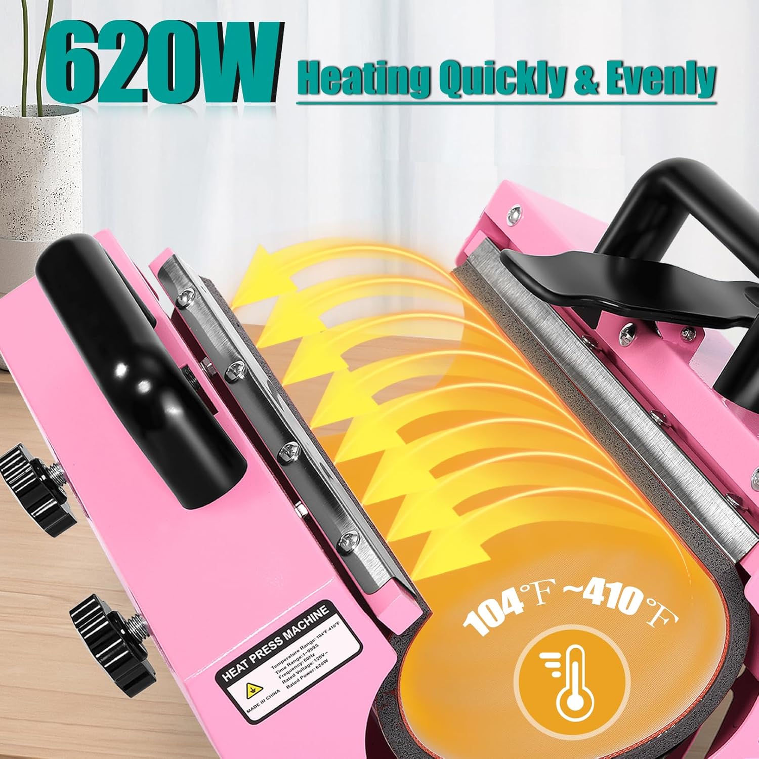 Whubefy Tumbler Heat Press Machine Pink for 30oz 20oz Sublimation Blank Skinny Tumbler 11-16oz Coffee/Ceramic/Stainless Steel/Aluminium Mug Cup with Heat Paper, Tape & Gloves As Gift for Easy Custom