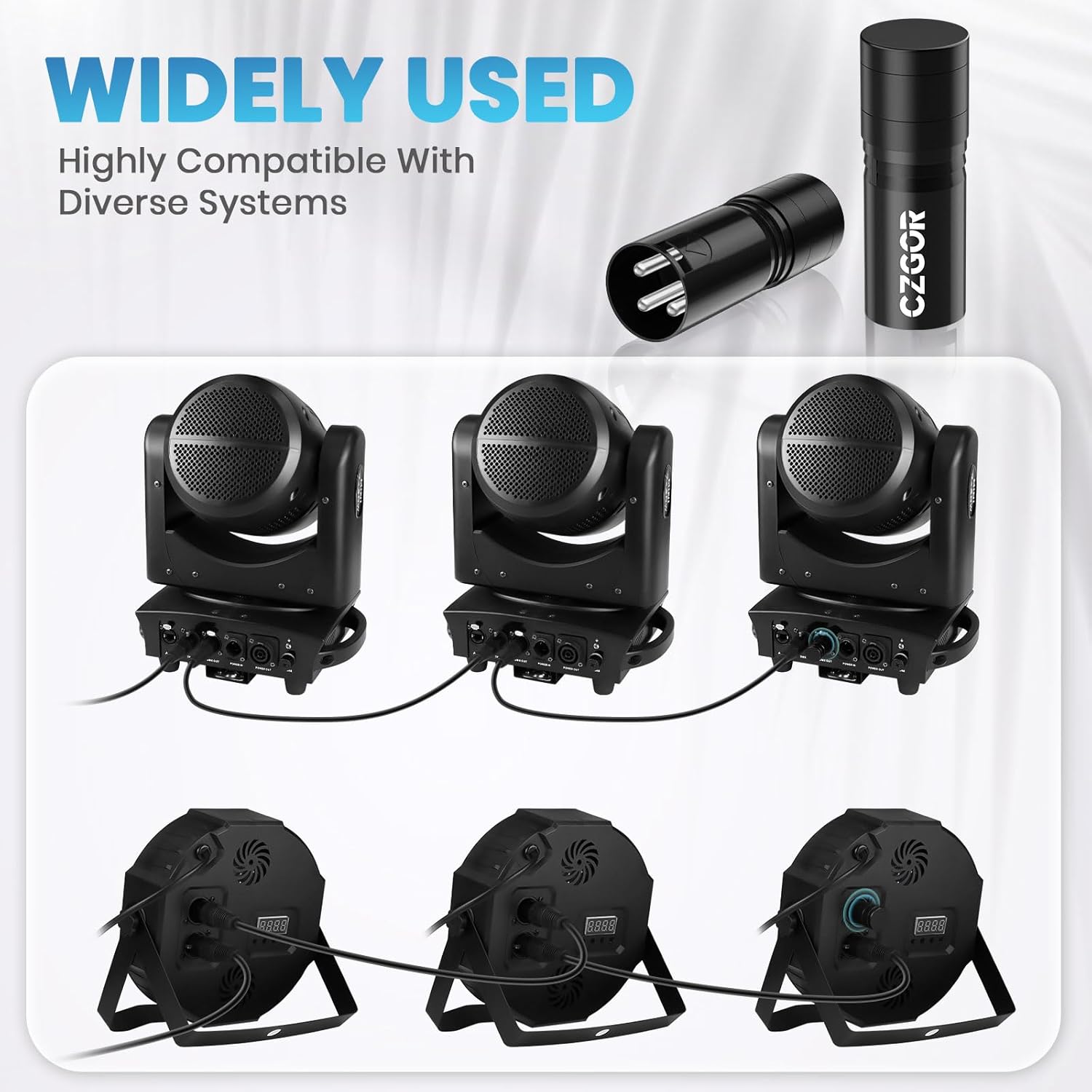3-Pin DMX Terminator 8 Pack, 120 Ohm XLR Terminators, 3 Pin Male Optimal Signal Termination Resistor Lighting Accessories for Stage Par Lights XLR Audio Systems DJ Light Party, Black