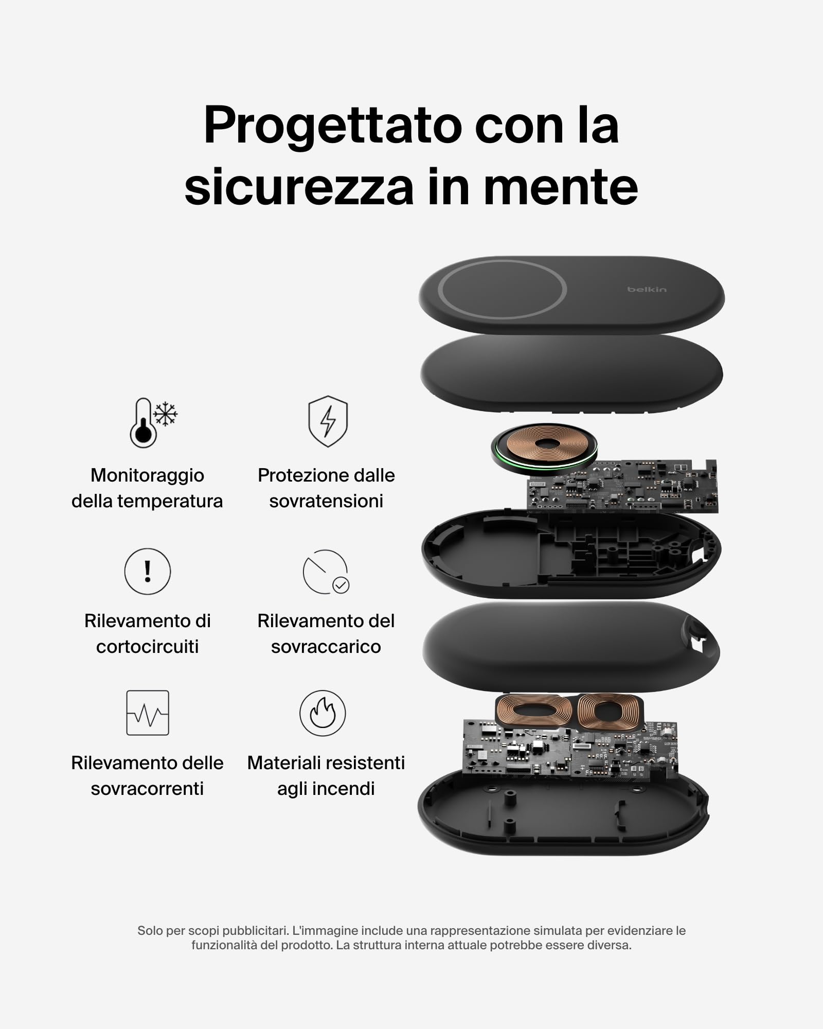 Belkin BoostCharge Caricabatteria Wireless Magnetico e pieghevole Qi2 da 15W, Caricatore Rapido portatile Compatibile con MagSafe e StandBy, per iPhone 17, Air, Pixelsnap - Alimentatore incluso - Nero
