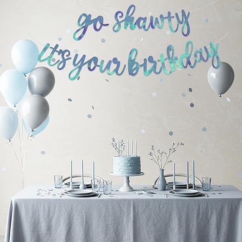 Miniatura 190 de BEISHIDA Cartel Purple Go Shawty It's Your Birthday - No DIY - Cartel de feliz cumpleaños con purpurina con temática de hip hop, pre-encordado