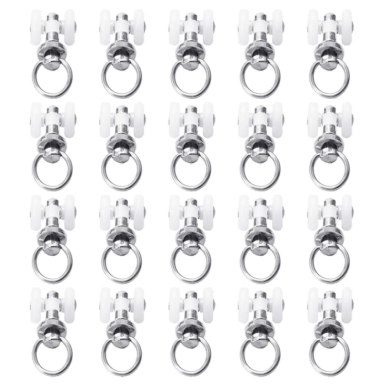 Msioytog Heavy Duty Silenced 20Pcs Curtain Rollers Shower Curtain Gliders Aluminum/Smooth And Quiet Movement For Home Or Reduction Glides