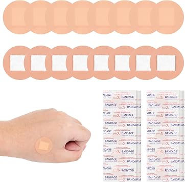 400Pcs Small Round Plasters,0.98in/25mm Breathable Flexible Circle Spot Plasters,Waterproof Skin-Color Spot Bandages for Face,Nose,Hand,Finger,Foot and Sensitive Skin