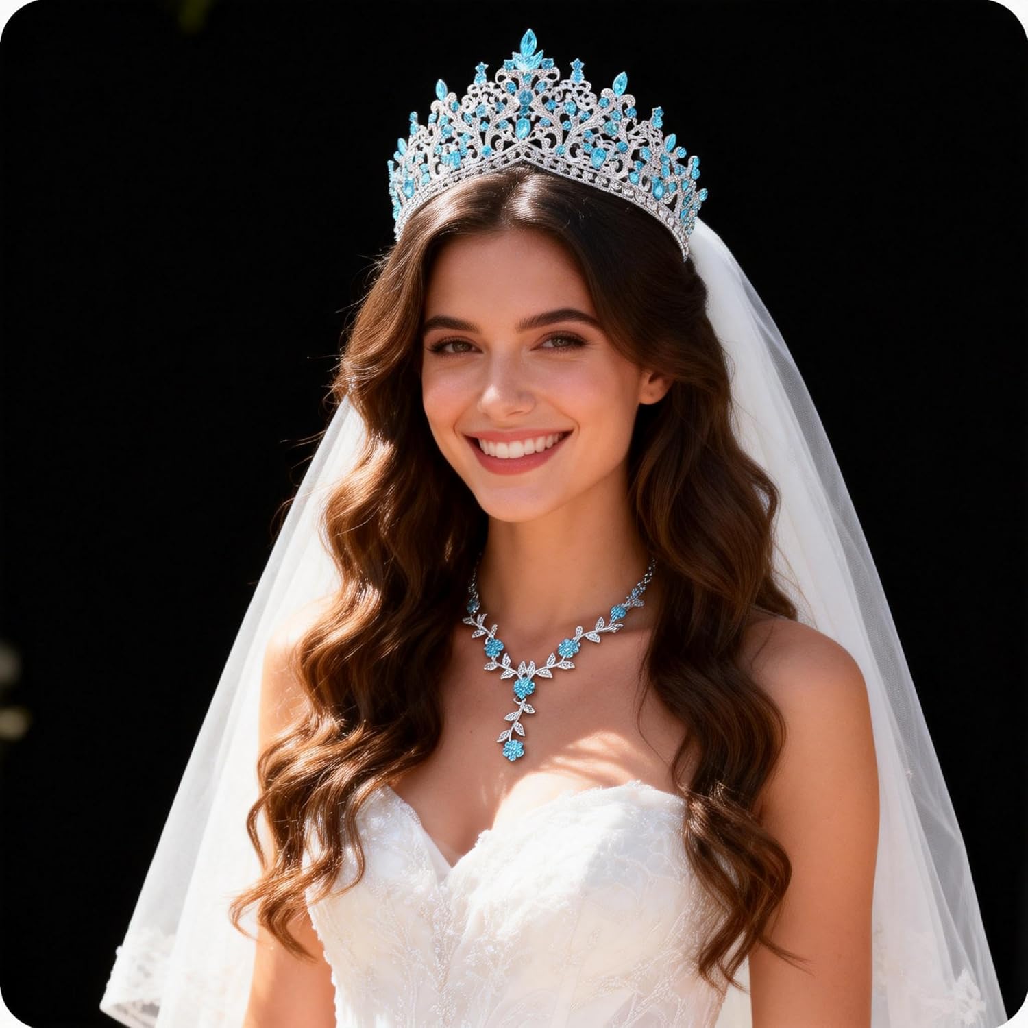 Kamirola Tiaras and Crowns for Women,3-pack Tiaras Earrings Necklace, Crystal Bridal Jewelry Set, Costume Party Halloween Prom Pageant Jewelry for Women(TR46) - Image 8