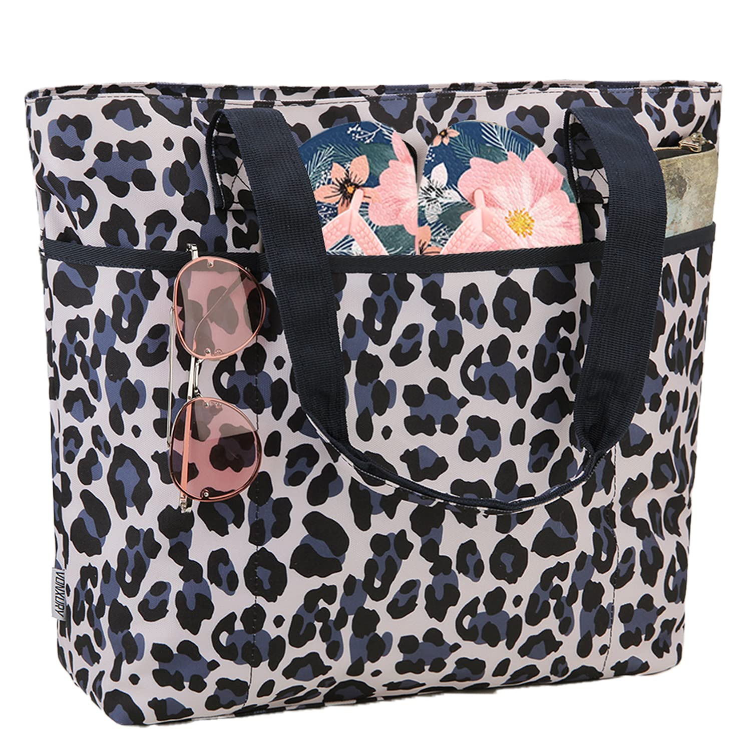 VX VONXURY Bolsa de Playa para Mujer Bolso de Mano Compras de Impermeables con Cremallera Bolso de Hombro para Playa Viajes