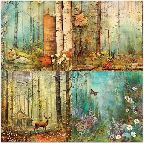 Vista 55 de BLEDS Papel para álbum de recortes, 24 hojas de papel para álbum de recortes de Navidad de 6 x 6 pulgadas, suministros de papel de diario de Navidad