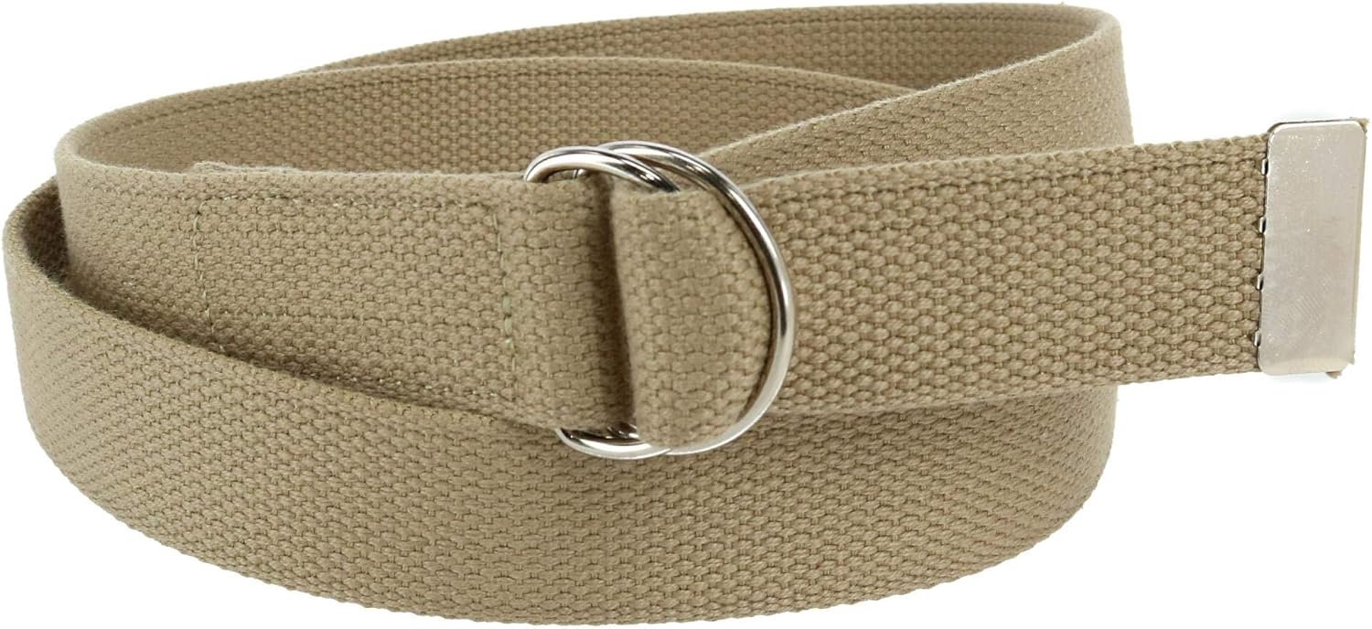 CTM Cotton Web 1.25 Inch Belt with D Ring Buckle