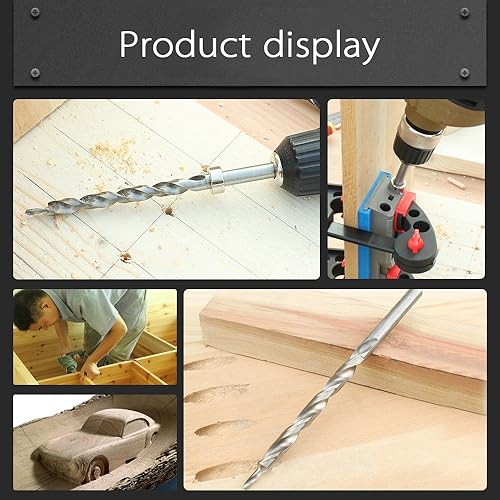 Miniatura 7 de OCGIG Taladro de agujero de bolsillo de 38 pulgadas, vástago hexagonal de 14 pulgadas, revestido de tianio, taladros de paso giratorio con cuello de