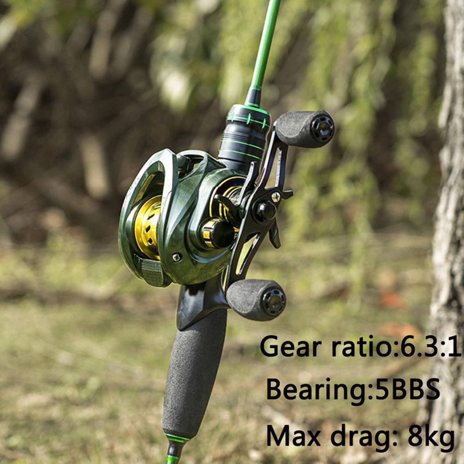 Kołowrotki Baitcaster Stopowy Kołowrotek Z Maksymalnym Hamulcem 8Kg | Ergonomiczny Kołowrotek Bait Feeder Dla Początkujących Entuzjastów Dorosłych