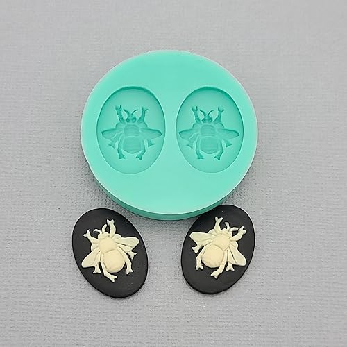 Miniatura 2 de FS Molde de silicona de marca Bee 2 Cameos flexibles para manualidades, joyería, resina, álbumes de recortes, arcilla polimérica