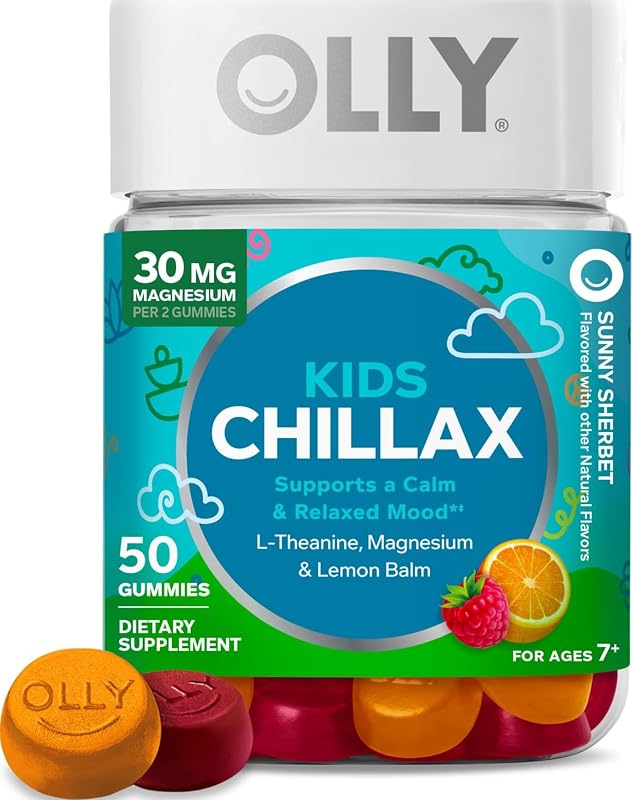 OLLY Kids Chillax, for a Calm and Relaxed Mood,* Magnesium - 50 Count