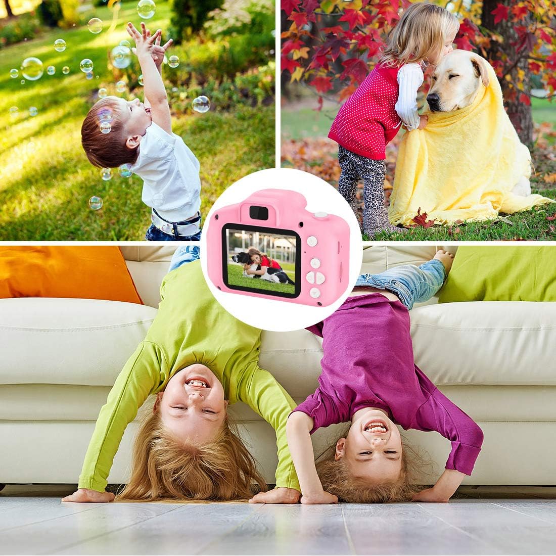 Digital Camera for Kids,hyleton 1080P FHD Kids Digital Video Camera Camcorder for 3-10 Years Girls Gift with 32GB SD Card & 2 Inch IPS Screen (Pink) : Electronics