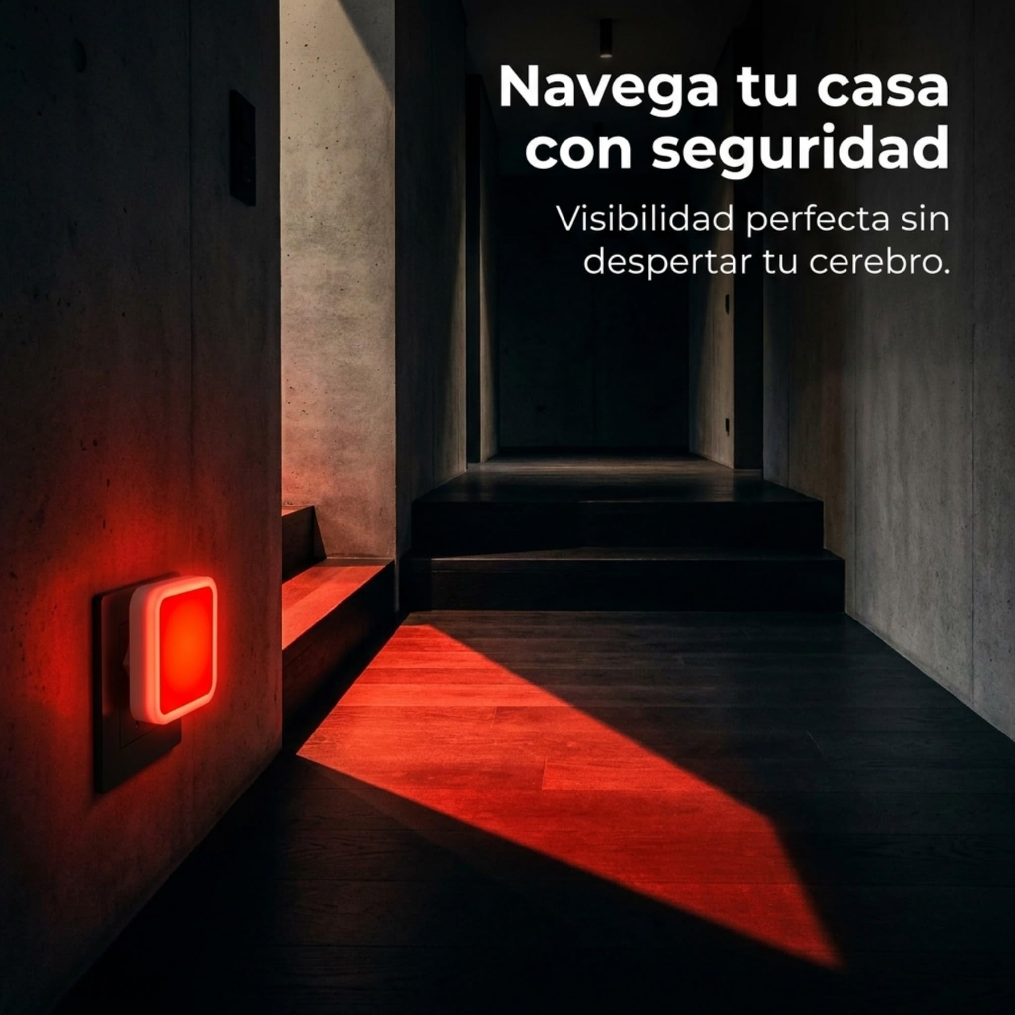 Luz Roja Nocturna Enchufable | Pack de 2 + Ebook | Luces Rojas Nocturna Melatonina para Dormir Mejor | Luz Roja Bebé y Luces Rojas Enchufe Antiflicker | Noche Relajante Sueño, Descanso y Bienestar