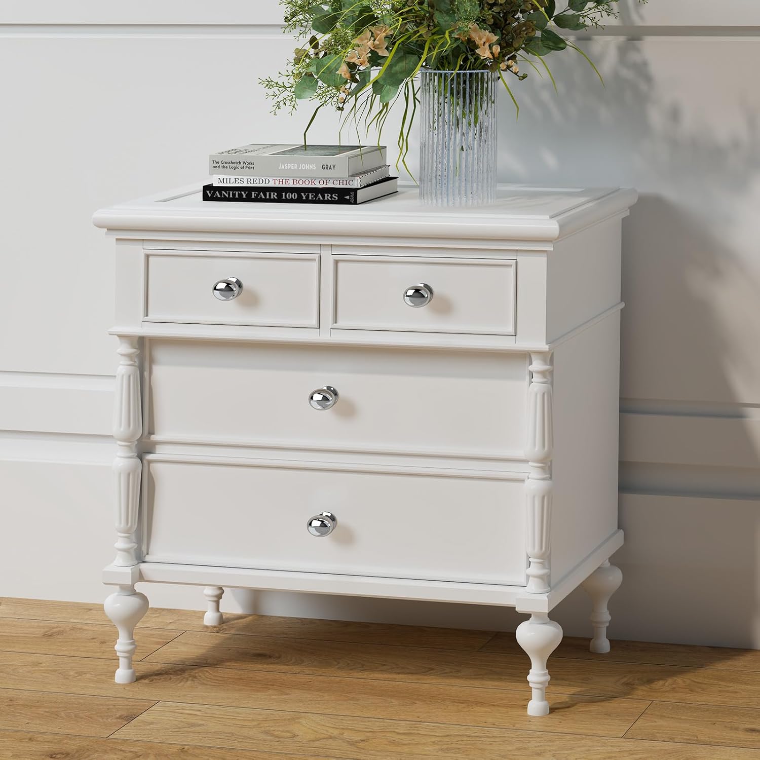 homdiy 20 Pack Solid Polished Chrome Cabinet Knobs 1-5/16 inch Oval Chrome Drawer Knobs Kitchen Cabinet Handles for Cupboard Dresser