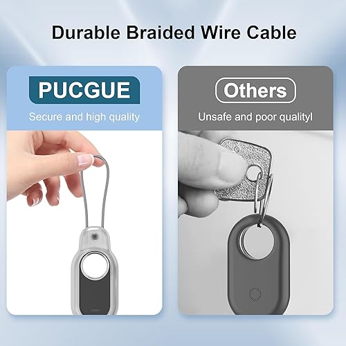 Miniatura 4 de Seguro de bloqueo Paquete de 2 fundas para Samsung Galaxy SmartTag2 con cable de alambre, funda rígida de policarbonato para Galaxy SmartTag 2,