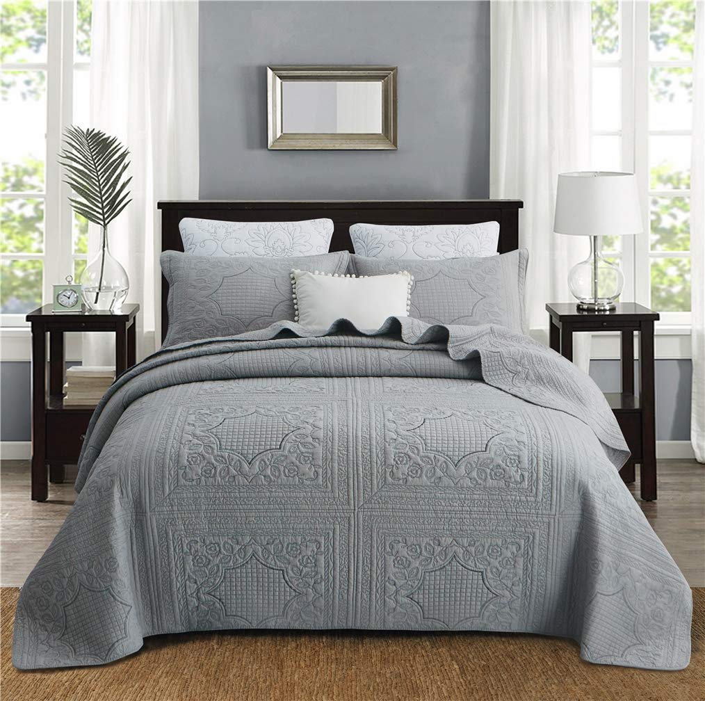 Couvre-lit léger gris 230 x 250 cm pour sublimer votre chambre à coucher