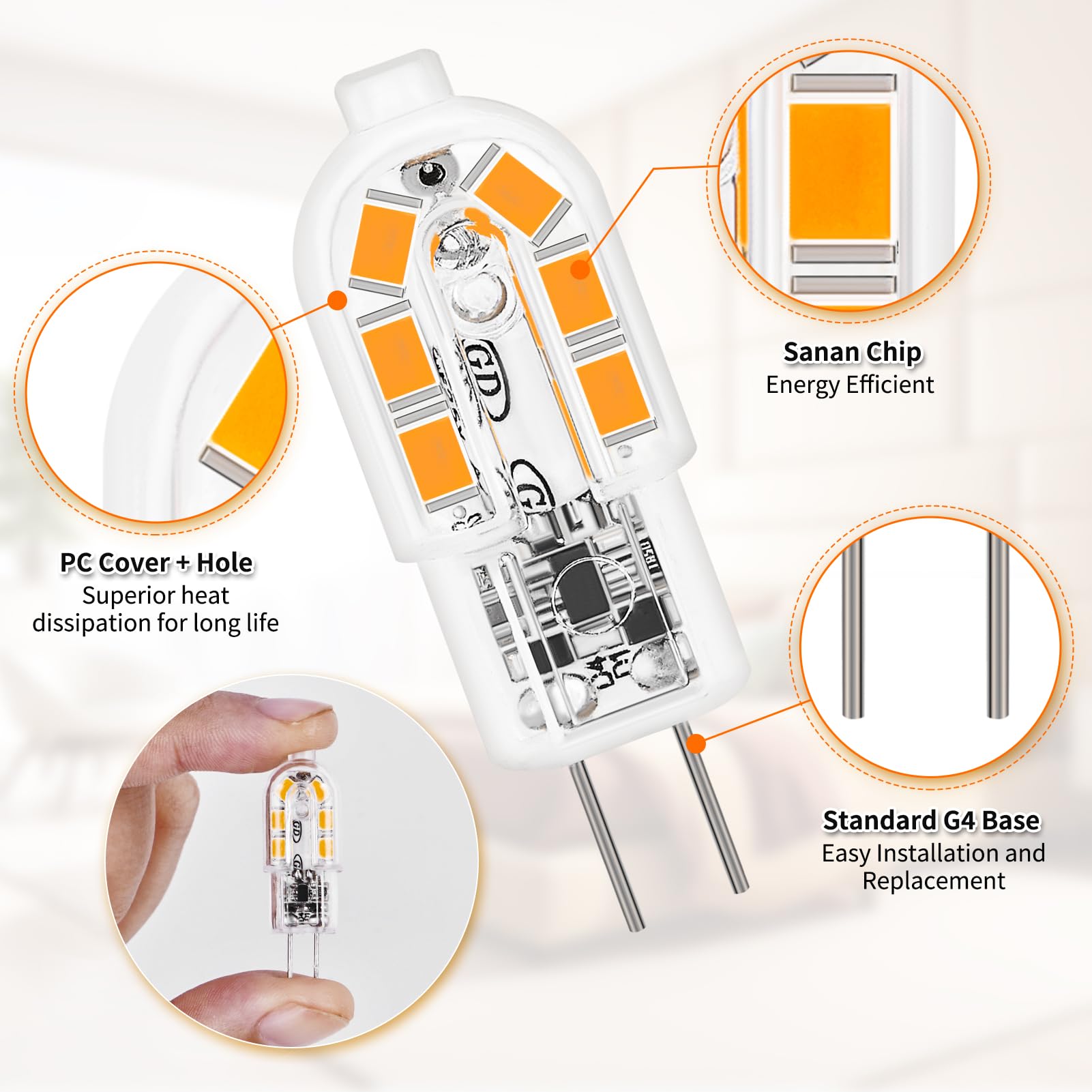 Lampadine LED G4, 12 Pezzi 2W Lampadina LED G4, Equivalente 20W Lampada Alogena, Bianco Caldo 3000K 200LM G4 LED Risparmio Protezione Occhi Angolo a fascio 360 ° Non Dimmerabile Nessun Sfarfallio