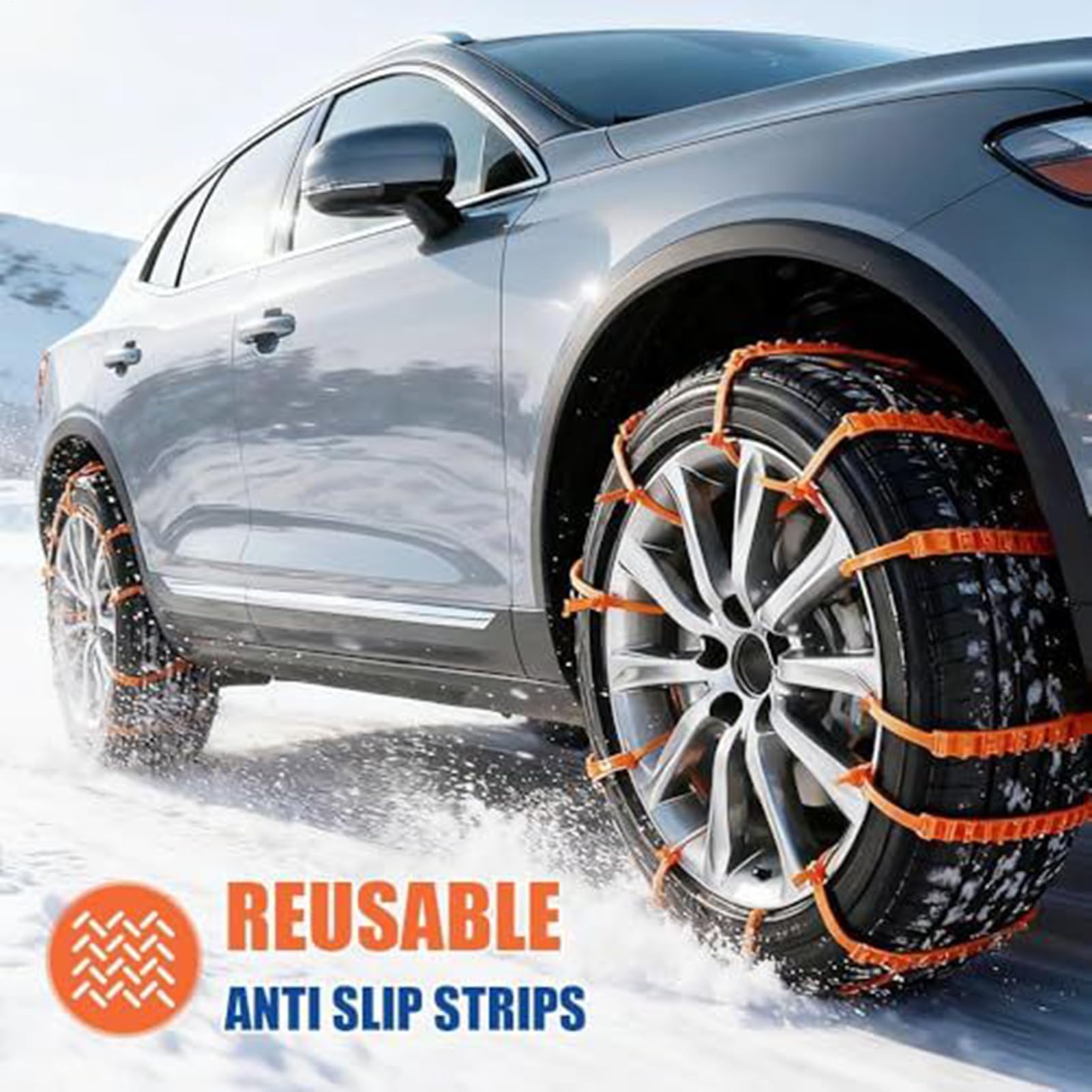 Chaînes à Neige Réutilisables En Nylon – Lot De 10 Antidérapantes Universelles Pour Voiture, SUV, Camion – Traction Maximale Sur Neige, Glace, Boue