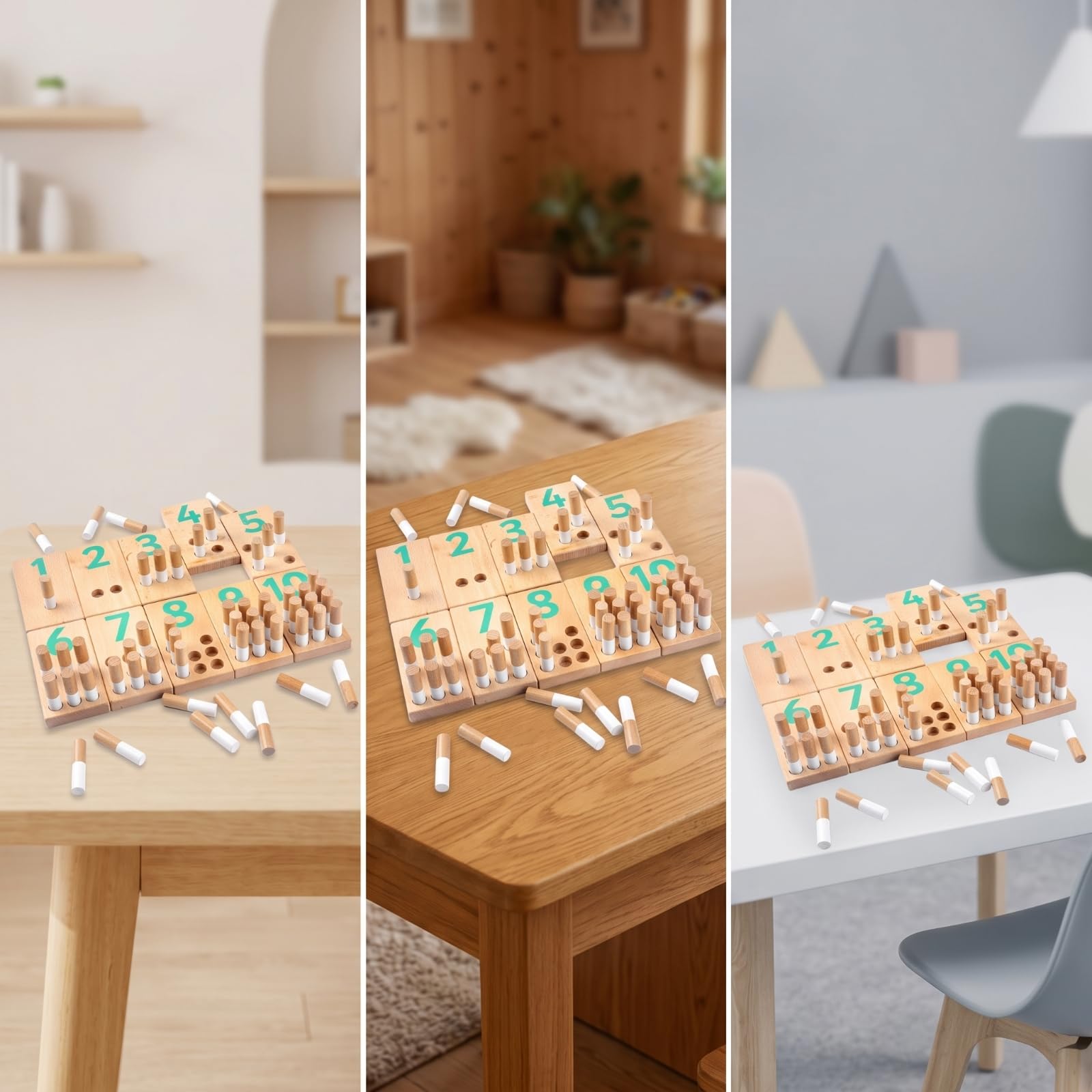 Juego Numerar Didáctico Tablero con Clavijas Números Juguete Educativo para Preescolares