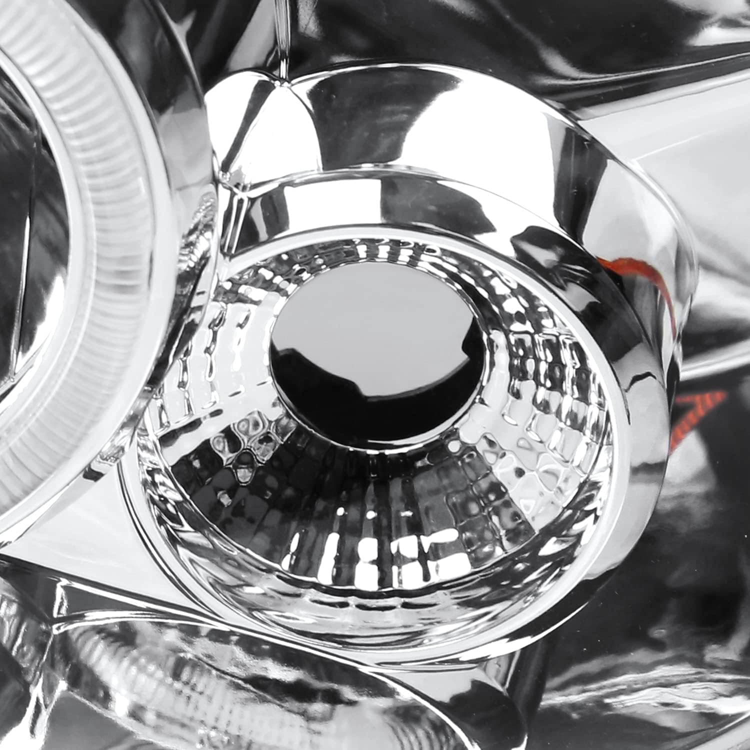 SPEC-D TUNING LED Chrome Housing Clear Lens Projector Headlights Halo Compatible with 2001-2004 Nissan Frontier, Left + Right Pair Headlamps Assembly