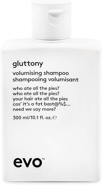 evo Gluttony Volumising Shampoo - Volume Shampoo For All Types Of Hair - Adds Lift, Body Shine, Strength & Elasticity - 300ml / 10.1fl.oz
