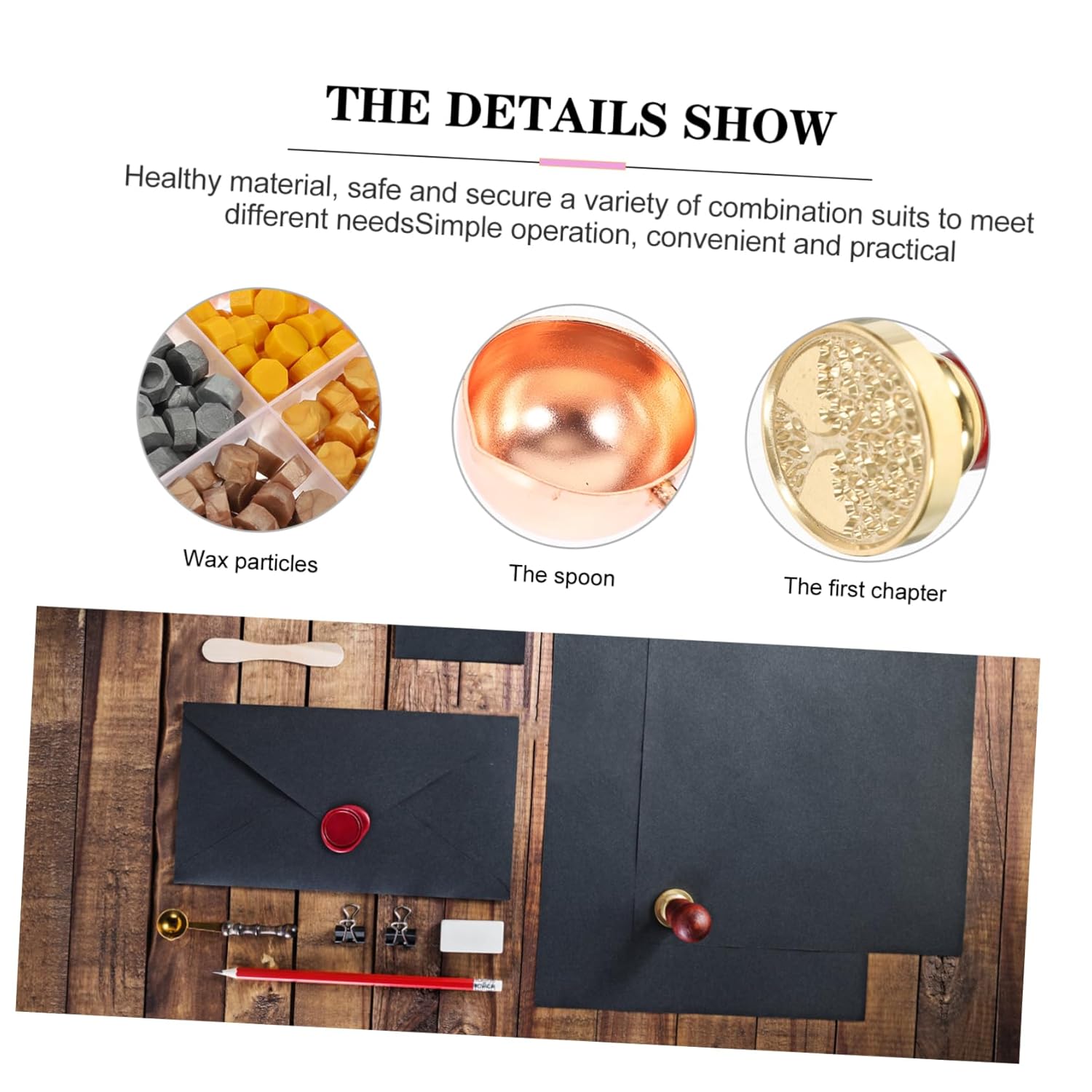 DOITOOL 1set Wax Seal Stamp Kit Wax Seal Kit for Scrapbooking Letter Sealing for Invitations and Crafts