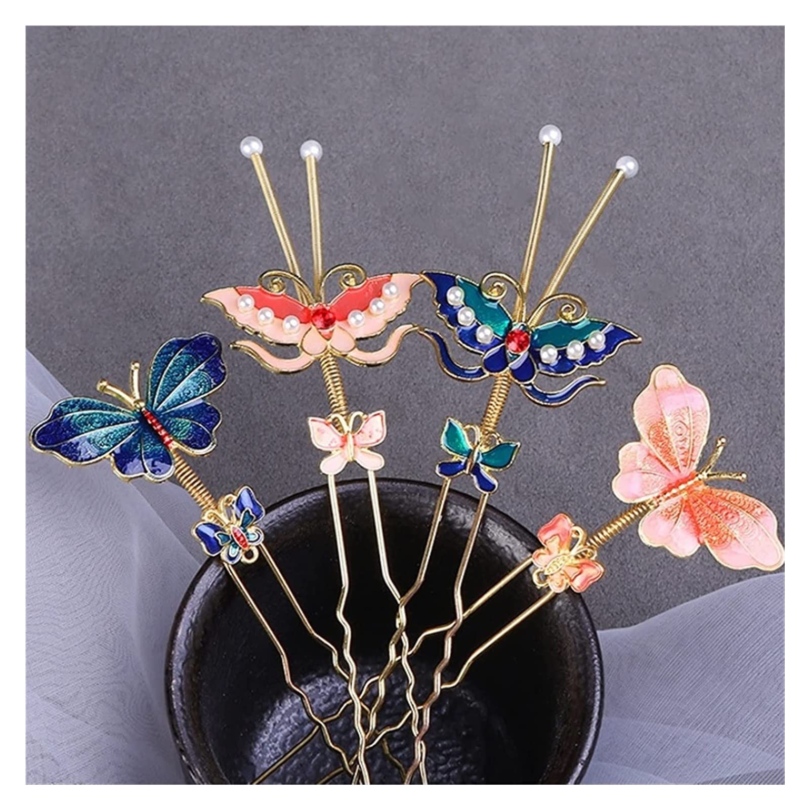 Accessori per capelli, forcine per capelli, bastoncini per capelli vintage da donna, stile retrò, con perla, bacchette per capelli, forcine per capelli, accessori alla moda, 1 pezzo (colore : 4)