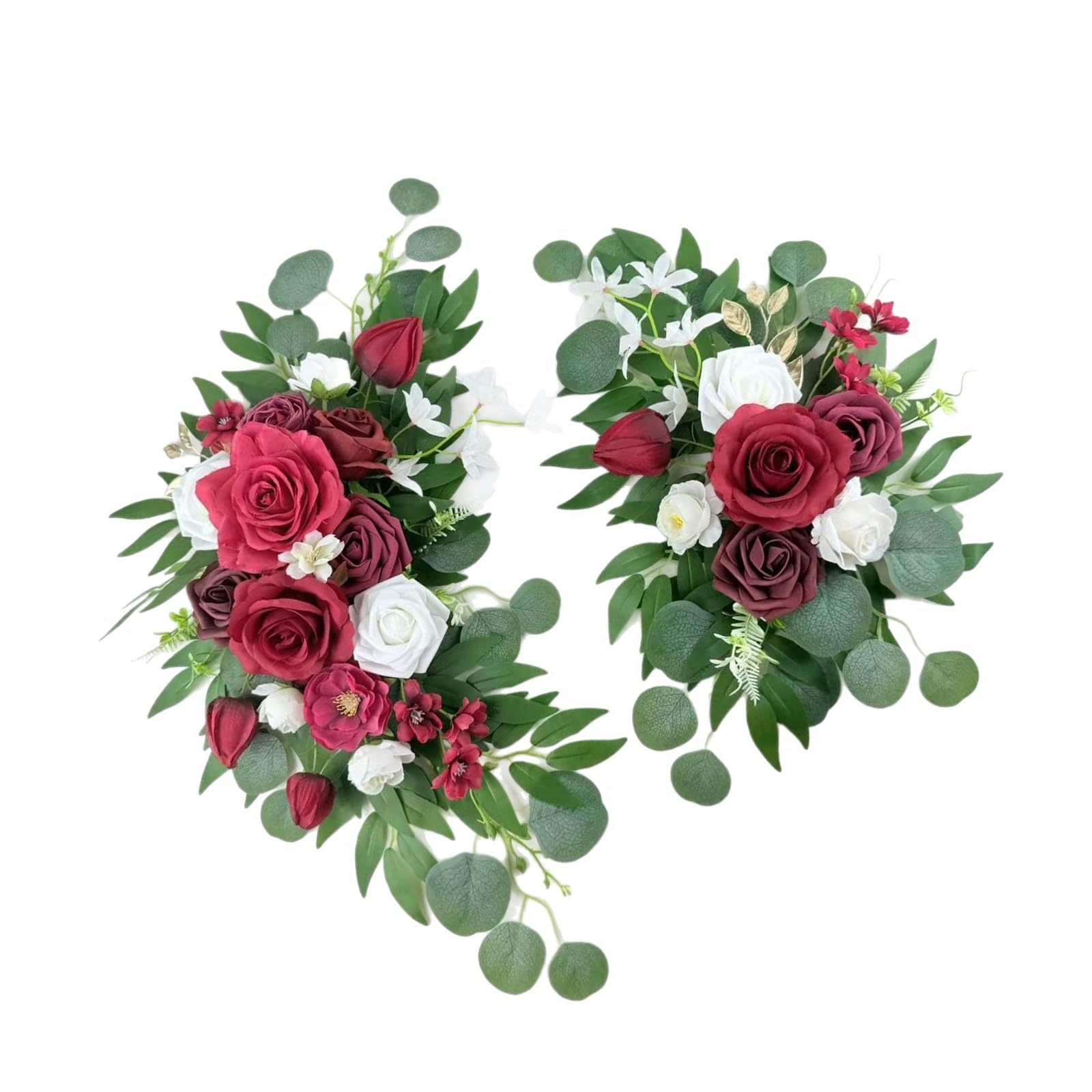 Tsophreniq Simulation Flower Artificial Silk Rose for Wedding Reception Chair Back Flower Arrangement Bridal Showers Party Simulation Blossomy Arrangement