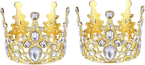 Corona única para pastel de baby shower, 2 piezas, mini tiaras, decoración de pastel de cumpleaños, decoración de fiesta de postre