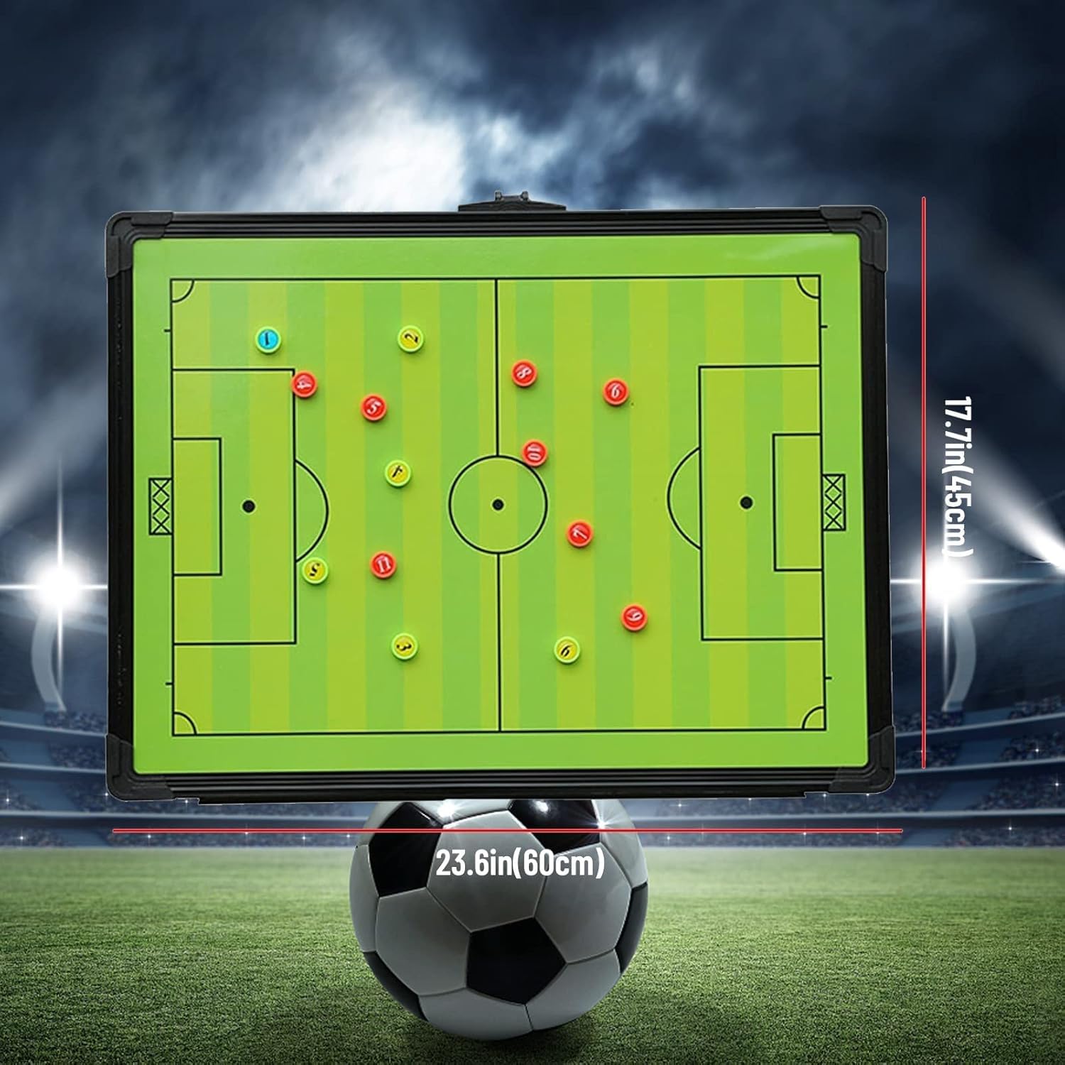 Lavagna da Calcio, Grande Lavagna Magnetica da Calcio per Allenatori, Appunti da Calcio per Allenatori con Supporto, Grande Lavagna Tattica con Telaio in Alluminio Ideale per Esercizi, Stra