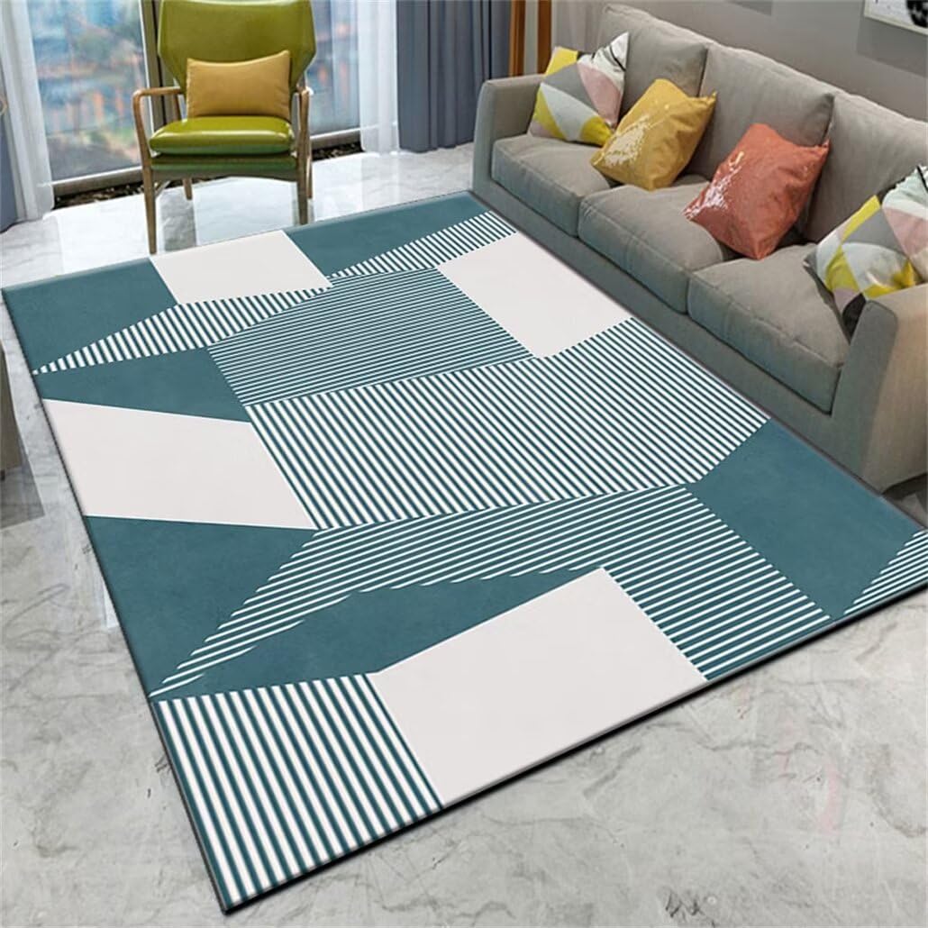 Tapis de chambre enfant garçon bleu design moderne pour créer un coin jeu sécurisé