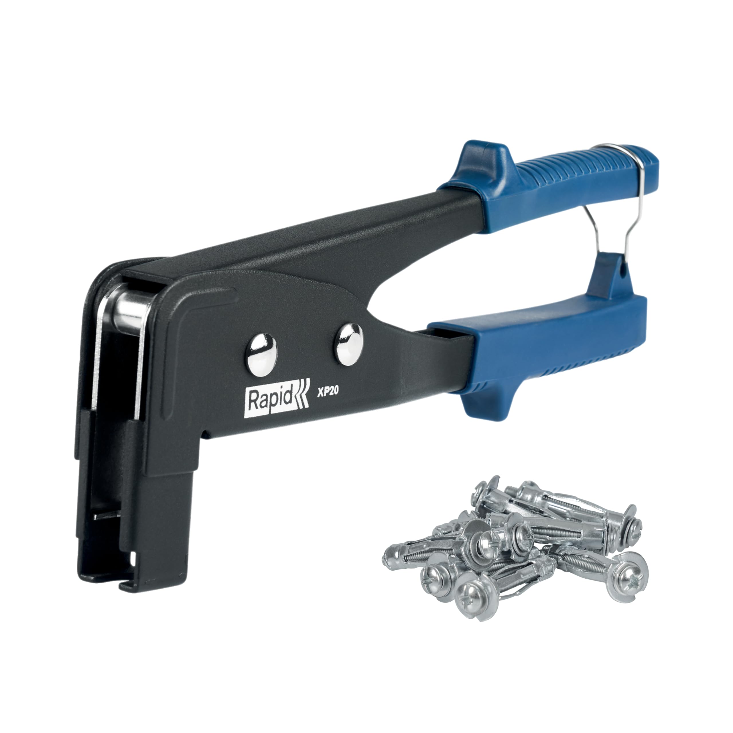 Rapid Hohlraumdübel Metall mit M6 Schraube für zweilagige Gipskartonplatten und Gipsfaserplatten (18-32mm), Tragfähigkeit 50 kg, 10 Stück im Set mit Rapid Hohlraumdübel Zange XP20, Montagezang