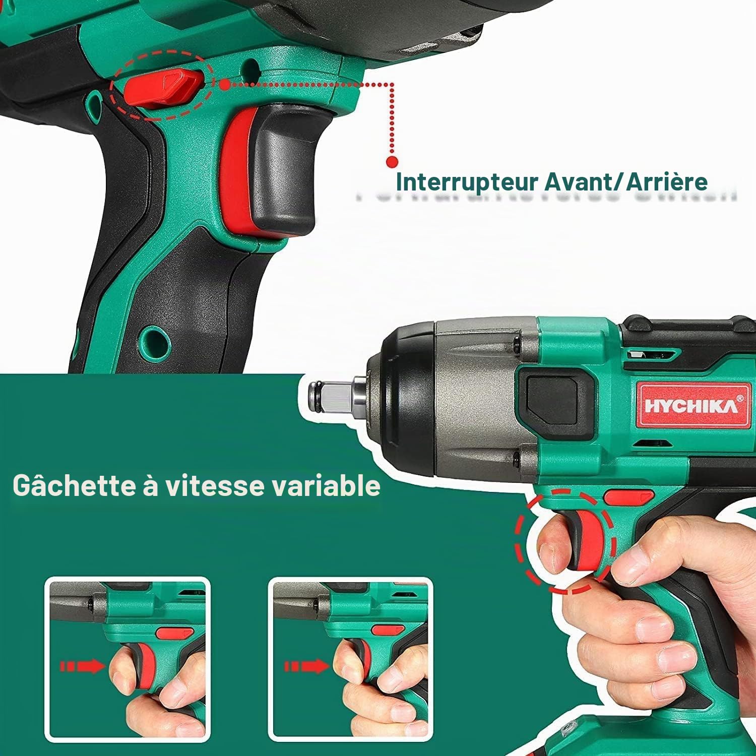 HYCHIKA Professional Visseuse à percussion sans fil 18 V (visseuse à percussion uniquement)