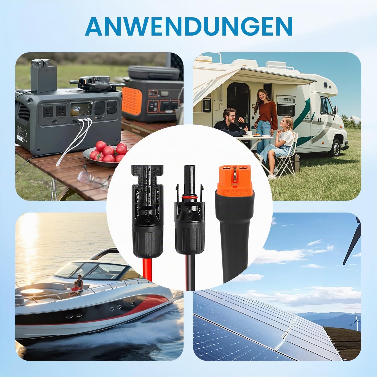 10 AWG XT60i auf Solarkabel, 10 m