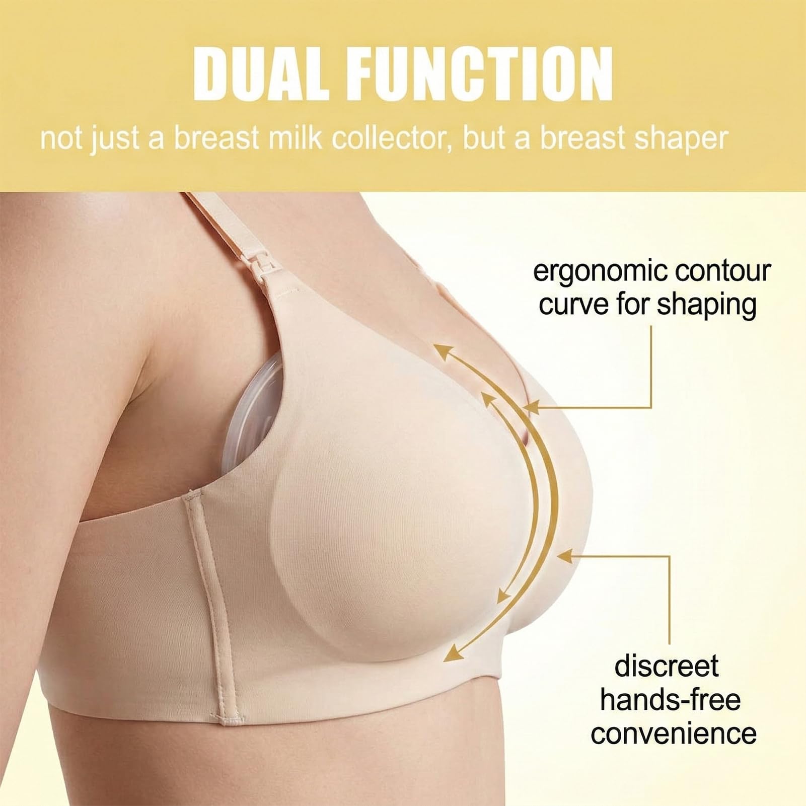 Coque Allaitement, 2 Pièces Incluses, Recueil Lait Maternel Efficace, Coquille Allaitement Réutilisable en Silicone Alimentaire, Protection Mamelons Sensibles, Collecte Discrète