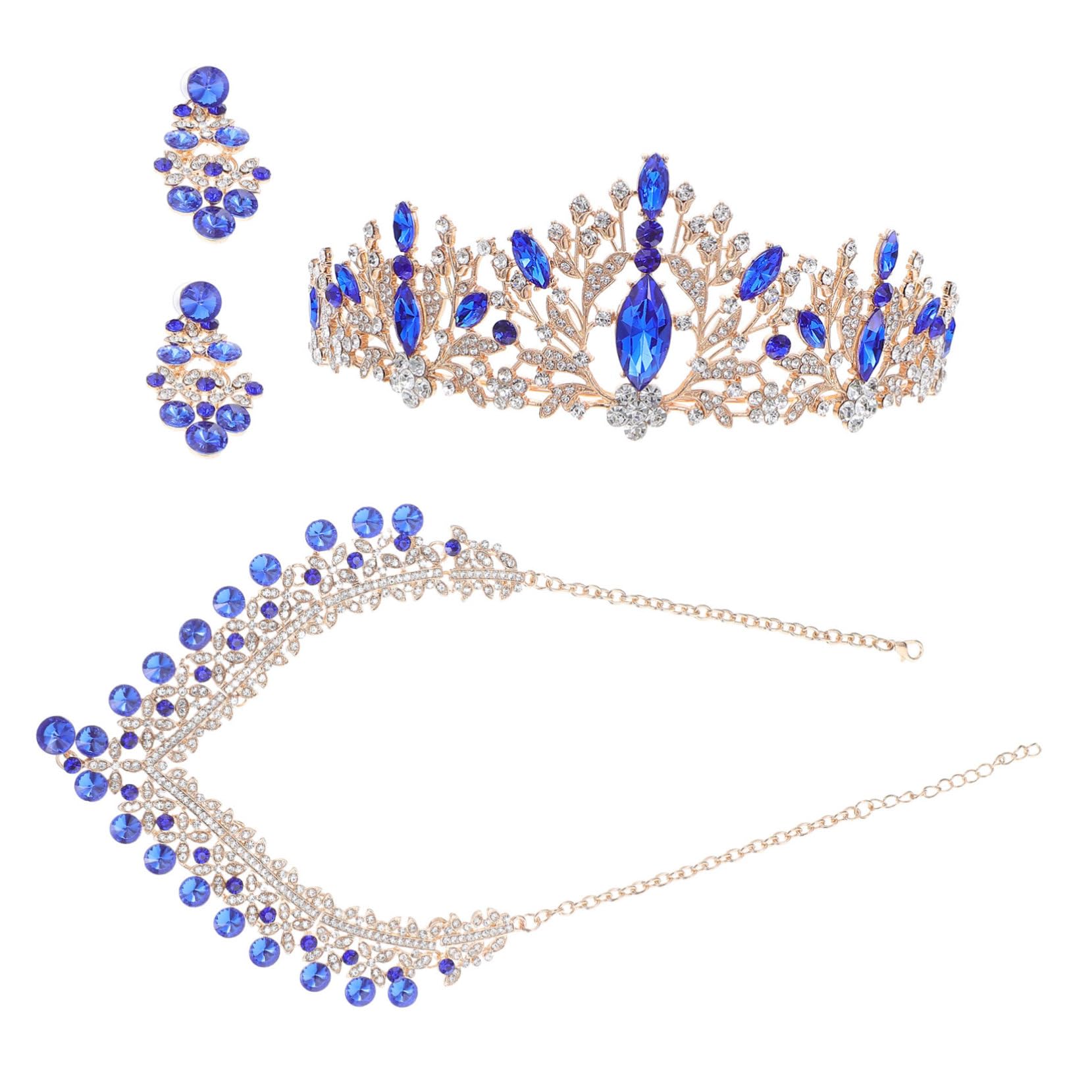 Conjunto de Joyas de Novia 1 Set de Aleación Rhinestone Azul
