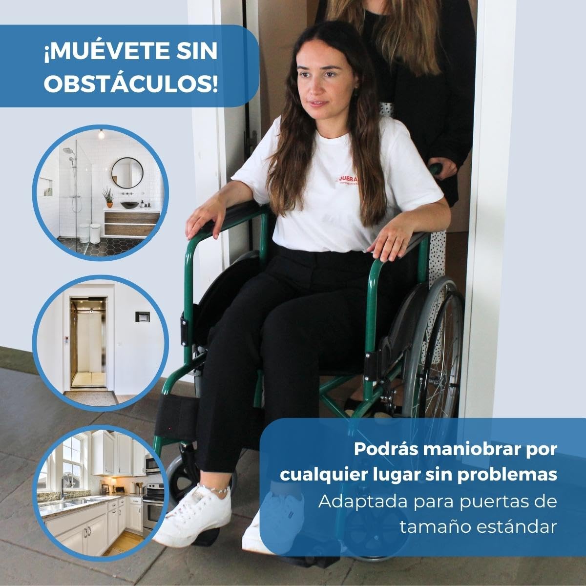 Mobiclinic®, Silla de ruedas, Autopropulsable, Plegable, Alcazaba, Asiento 46 cm, Sistema subebordillos, Reposabrazos acolchados, Reposapiés abatibles, Antipinchazos, Freno en las