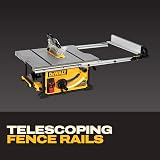 DEWALT Table Saw 10 Inch with Foldable Rolling Table Saw Stand, 15 Amp, 4800 RPM, 32-1/2-Inch Rip Capacity (DWE7491RS)