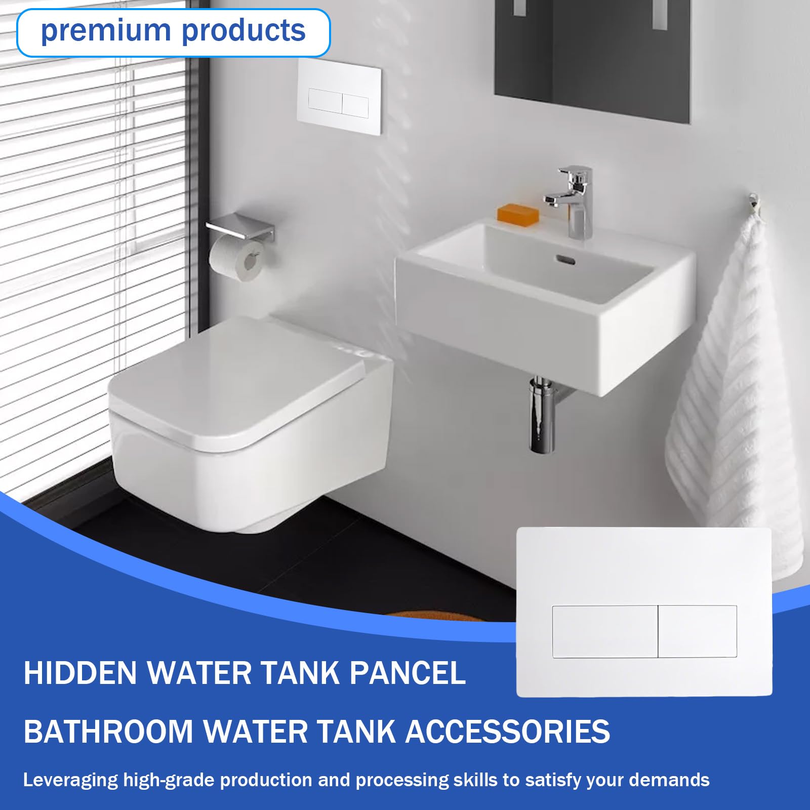 Placca Di Comando WC, Compatibile Con Geberit Sigma 01, 20, 30, 50, UP320 e 300, Pannello Frontale Per Cassetta WC Incasso, Doppio Scarico Con 2 Quantità Di Lavaggio,Bianco