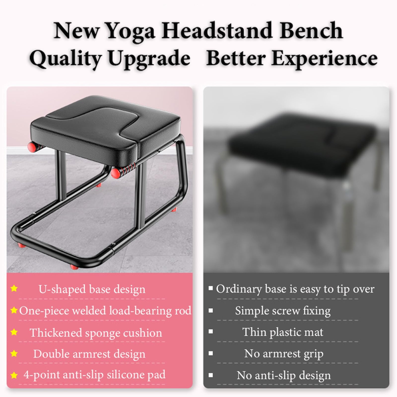 Panca a inversione yoga con braccioli, design monopezzo per stabilità, supporta fino a 250 kg, ideale per alleviare lo stress e migliorare le routine di fitness