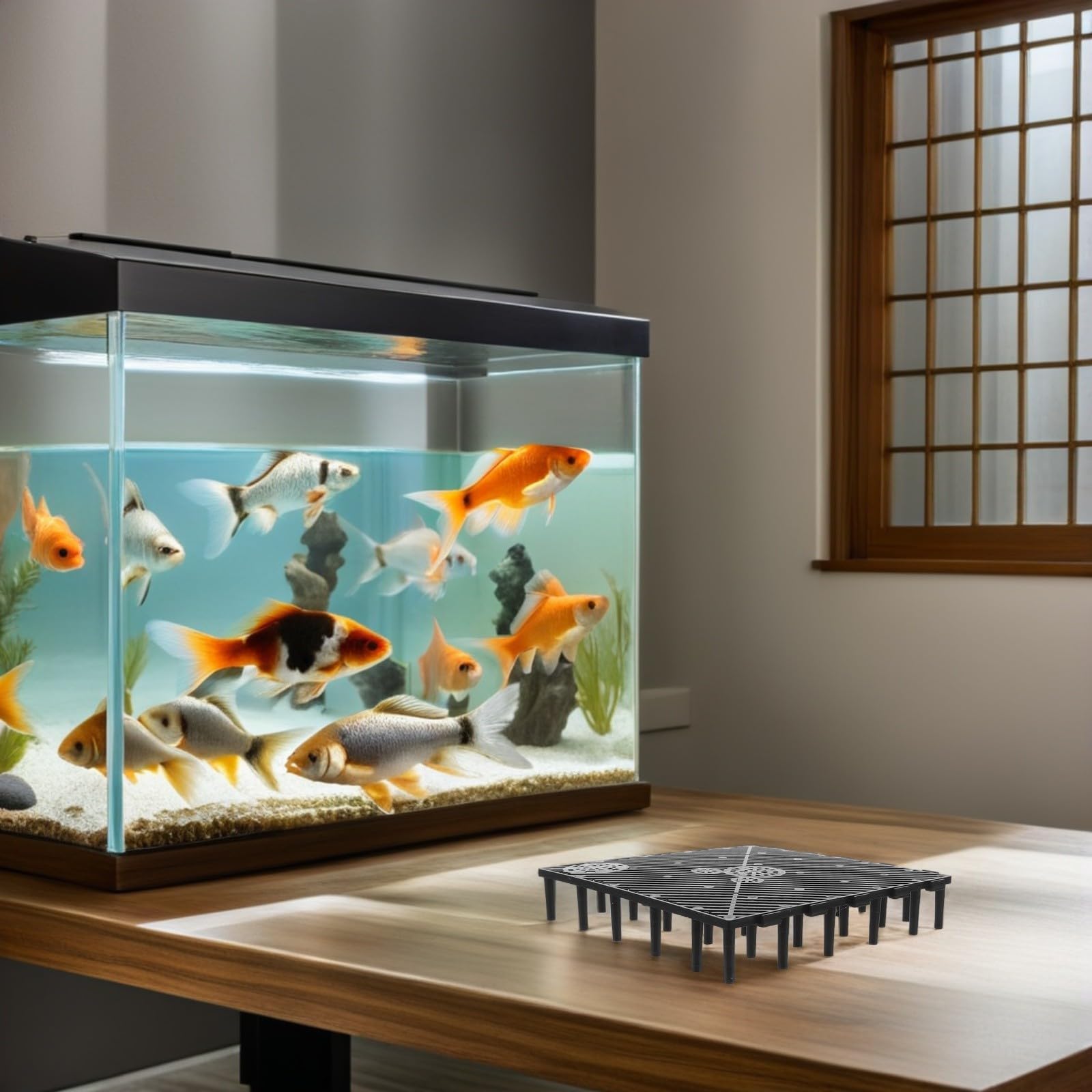 20 Piezas Placa de Filtro para Acuario de Plástico Negro 5,7x1